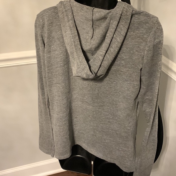 Alternative Apparel Gray Marled Jersey Open Front Hoodie Size S - Picture 6 of 8